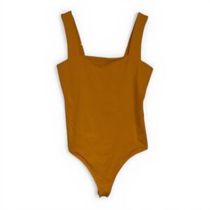Abercrombie & Fitch Soft A&F Collection Mustard Yellow Square Neck Bodysuit M